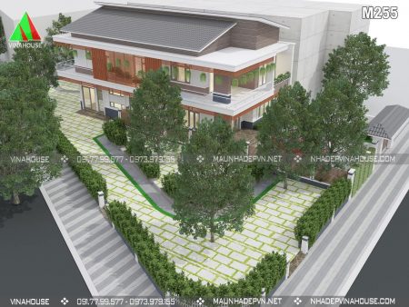 Biệt thự vườn hiện đại mái lệch