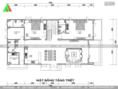 Mặt bằng tầng trệt M255