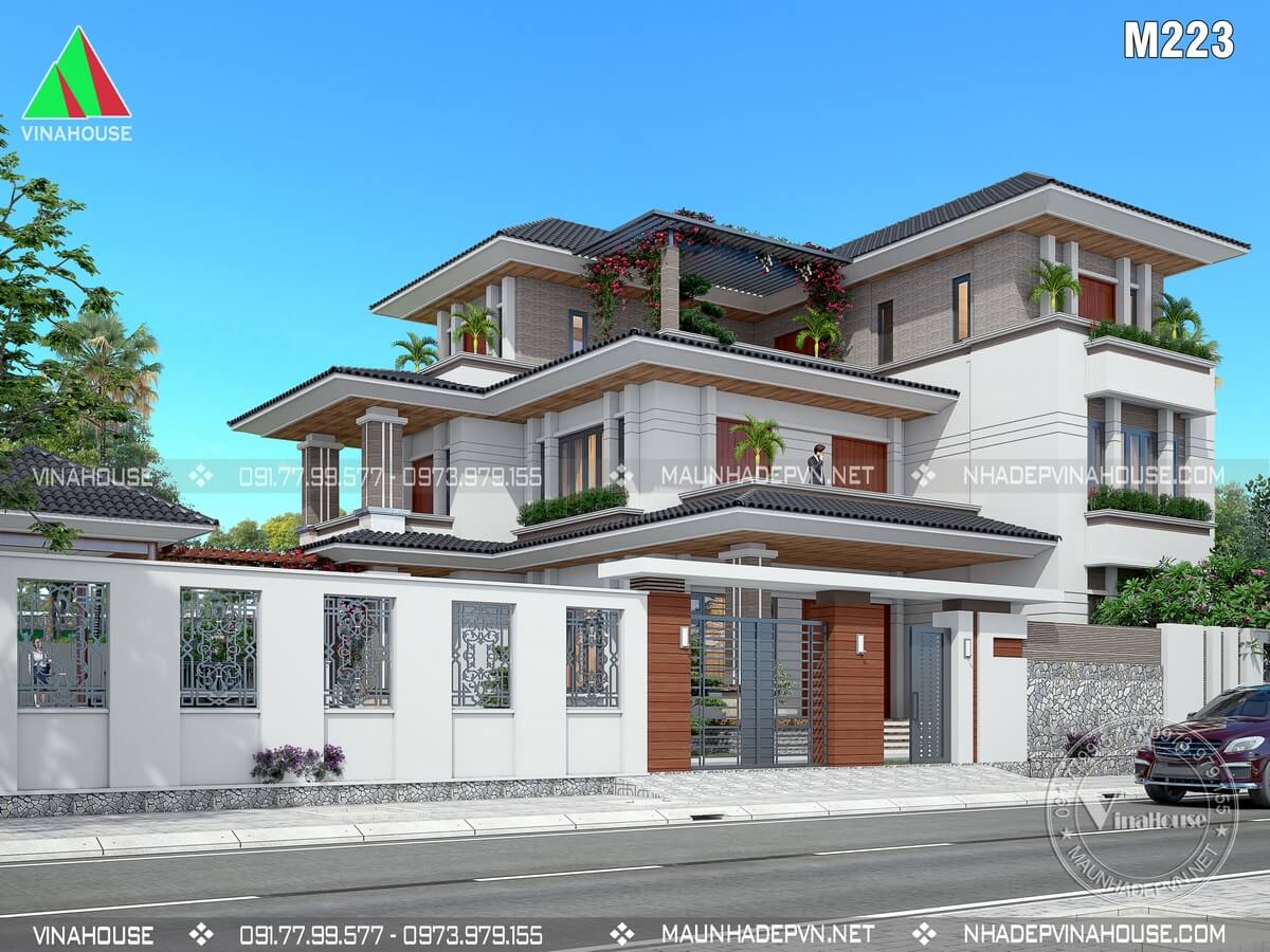 Mẫu thiết kế biệt thự 2 tầng đẹp đơn giản phong cách hiện đại - Chú Ngọc -  Hà Nội - BT1626