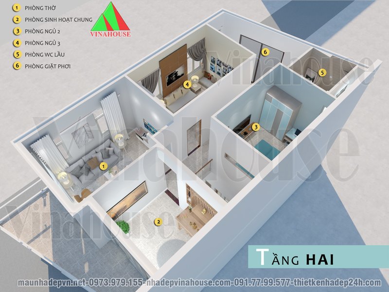 hình ảnh 3D mặt bằng bố trí tầng 2 hình ảnh 3D mặt bằng bố trí tầng 2