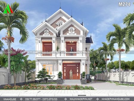 Thiết kế biệt thự tân cổ điển 4 phòng ngủ