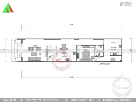 Thiết kế nhà ống 2 tầng 1 tum đẹp