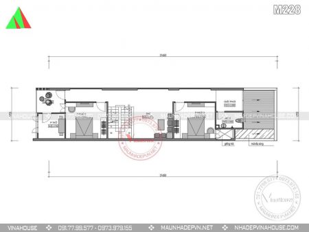 Bản vẽ mặt bằng nhà ống M228