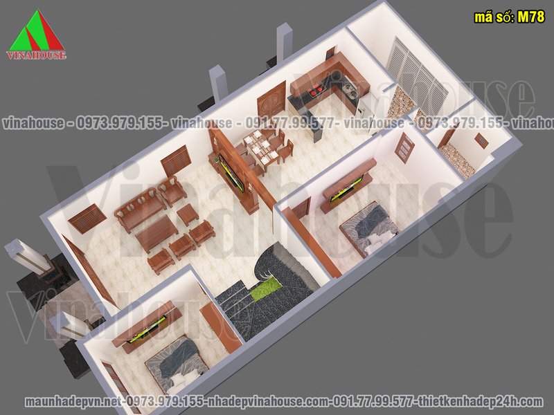 Biệt thự đẹp 2 tầng mái thái 8x17 ở Lâm Đồng M78