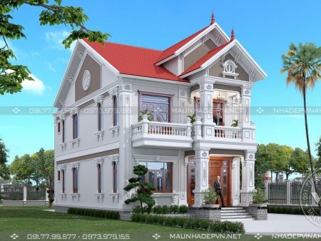 thiết kế biệt thự 2 tầng mái thái