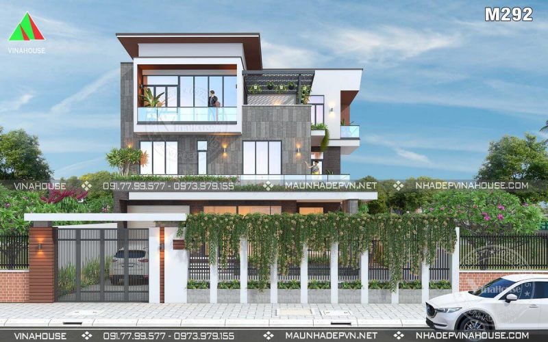 biệt thự 3 tầng hiện đại tiết kiệm chi phí