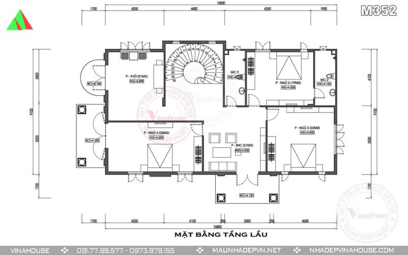 Mặt bằng tầng lầu M352