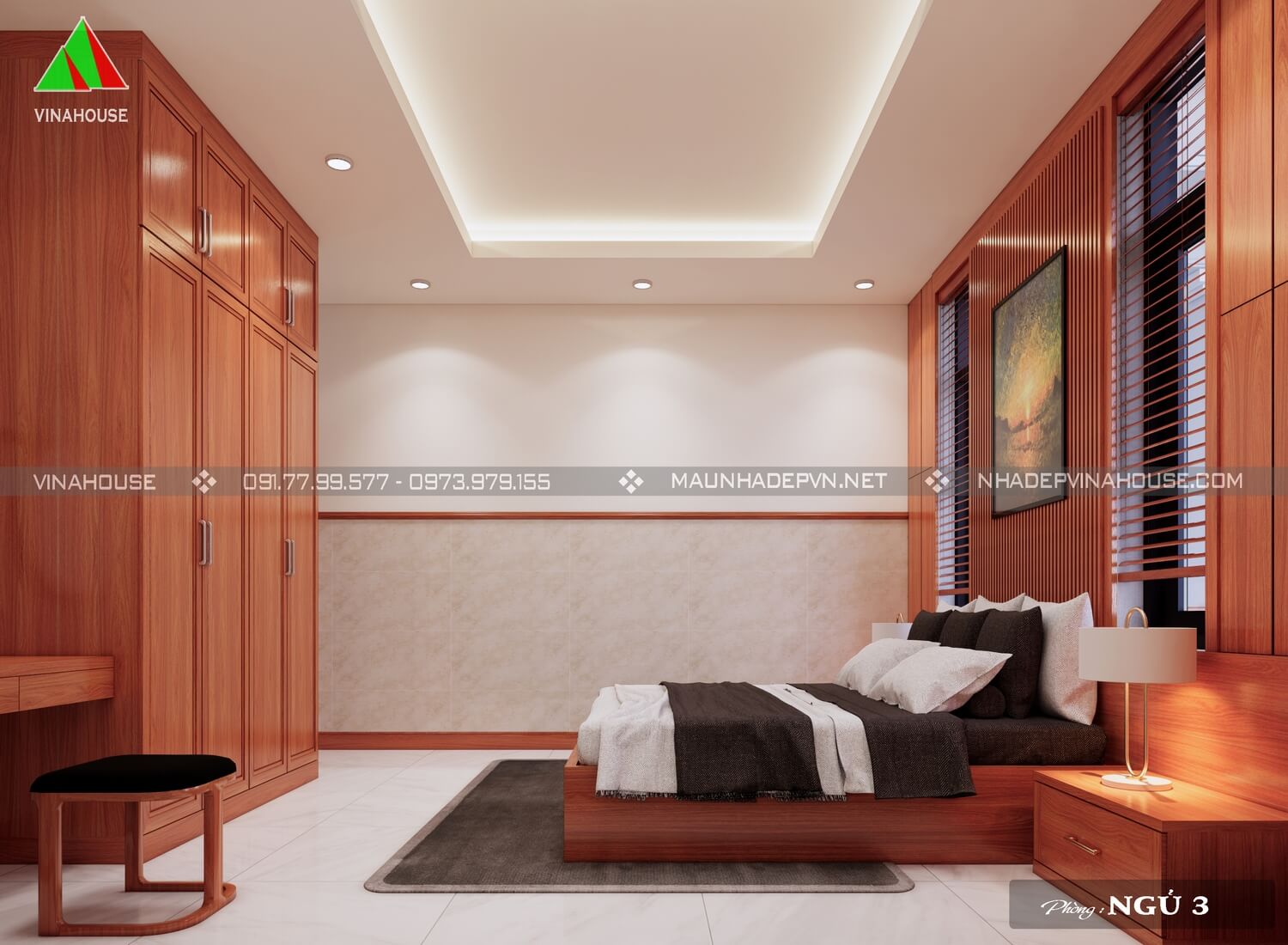 Thiết kế mẫu nhà vườn mái nhật 2 tầng 4 phòng ngủ ở Khánh Hòa M339
