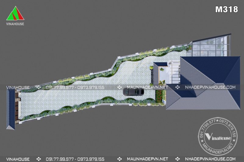 Thiết kế nhà 2 tầng mái nhật hiện đại đẹp ở Hải Dương