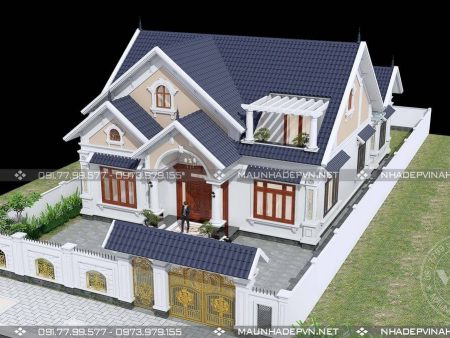 Thiết kế nhà cấp 4 có tầng áp mái tiết kiệm chi phí