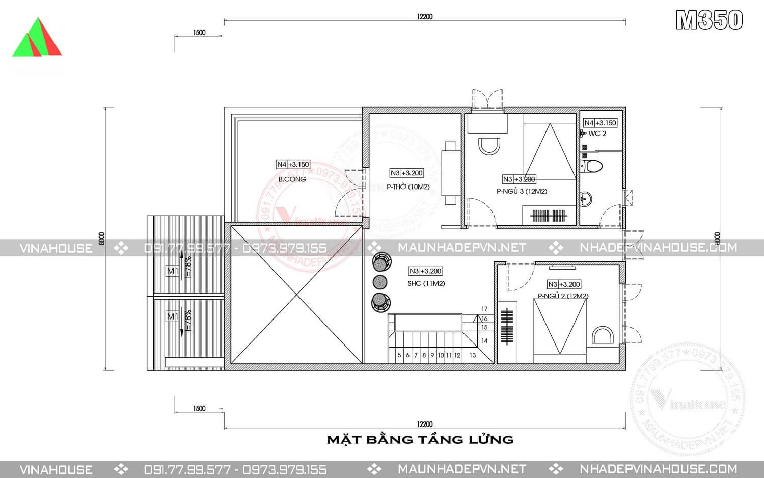 Nhà Cấp 4 Gác Lửng 3 Phòng Ngủ Hiện Đại 8X12 Ở Khánh Hòa M350