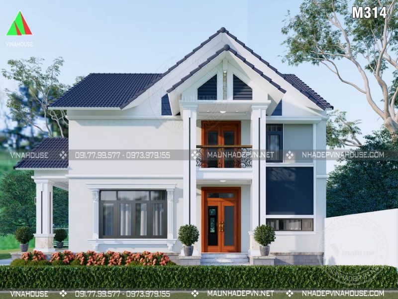 Thiết kế nhà gác lửng hiện đại 5 phòng ngủ M314