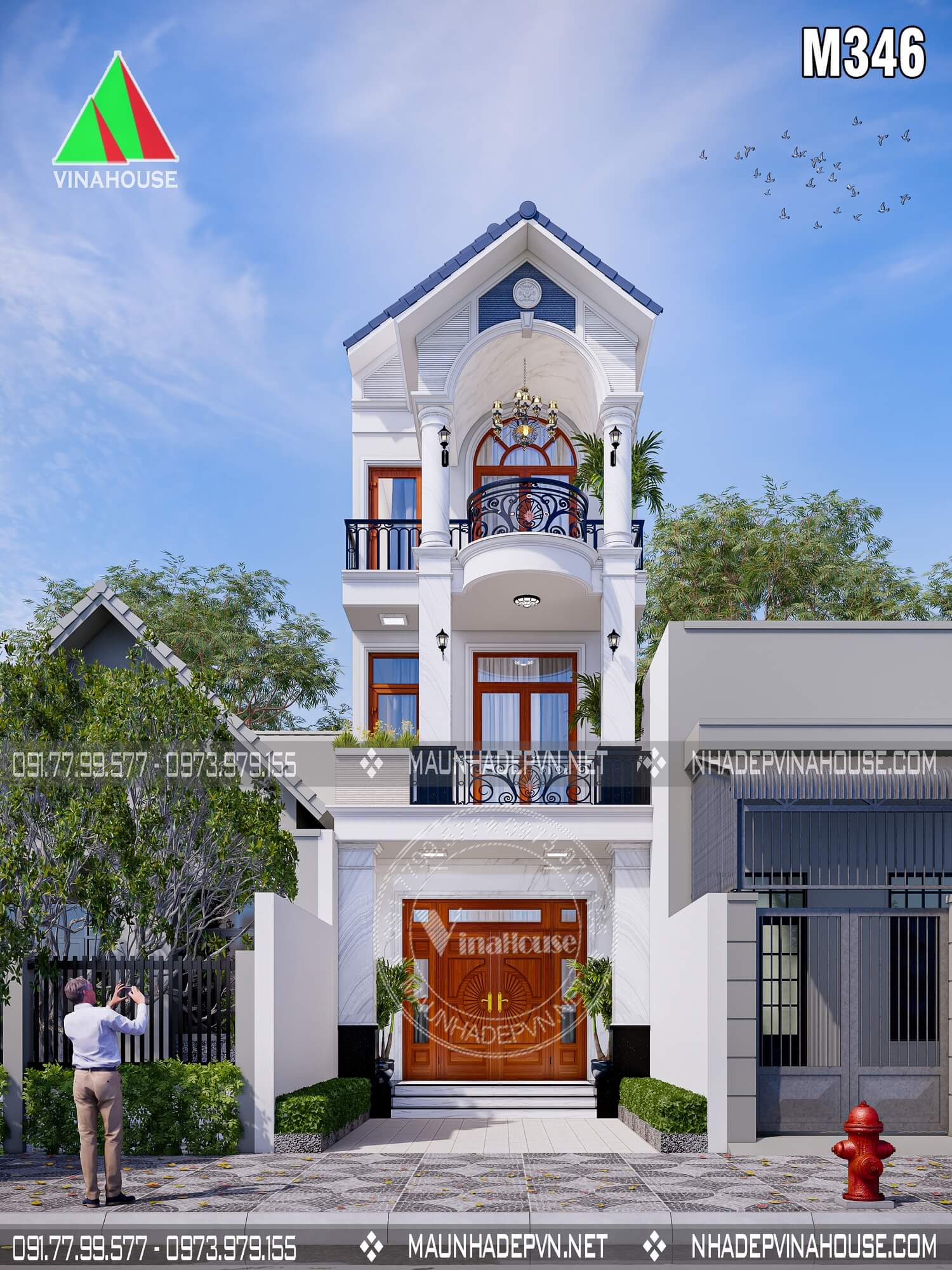 Thiết kế nhà phố 3 tầng Đồng Nai M346