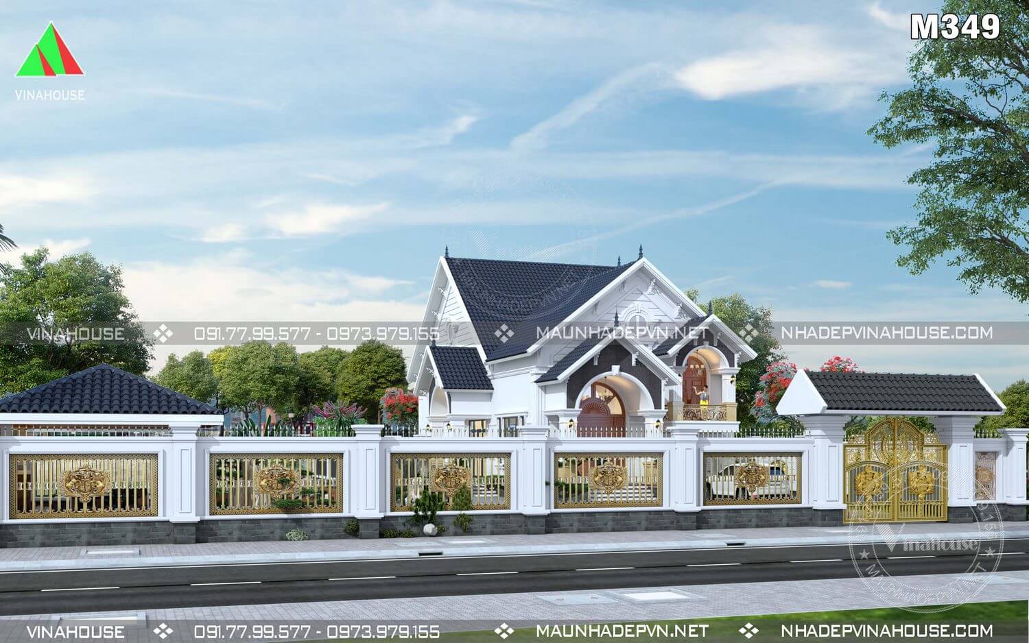 Thiết kế nhà mái thái ở HCM M349