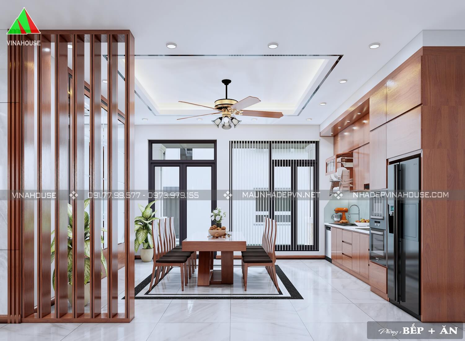 Thiết kế nội thất phòng bếp ăn hiện đại